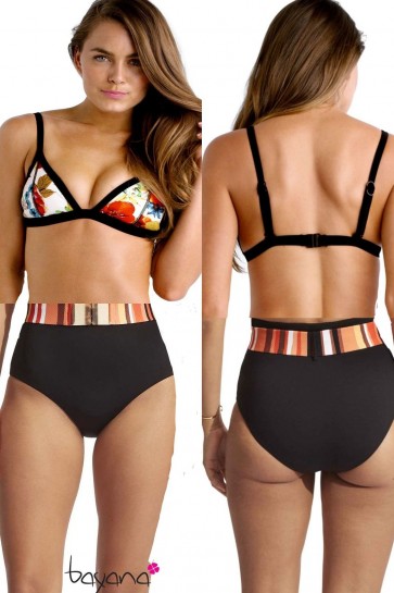 Sun Stripe ביקיני משולשים ותחתון גבוה מחטב 