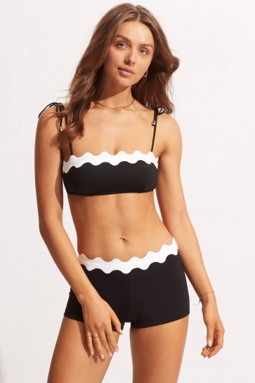 Seafolly's ביקיני בגזרה שורט שחור 