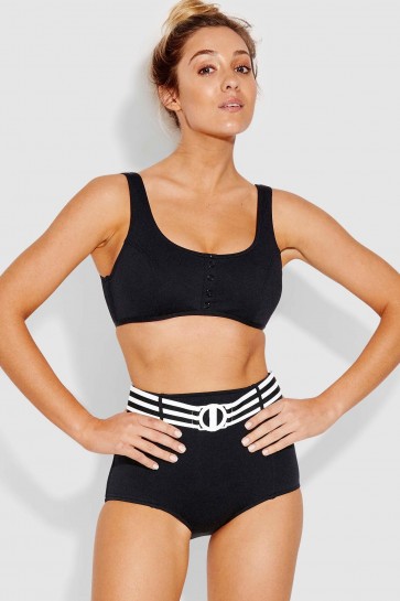 Belted ביקיני מחטב גזרה גבוהה לחזה גדול קאפ DD