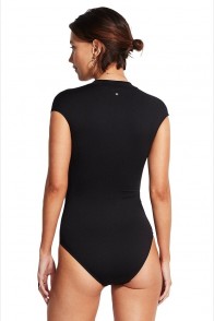 Seafolly בגד ים שלם מחטב עם שרוולים וסגירת רוכסן