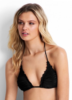 Shimmer בגד ים ביקיני עליון משולשים שחור