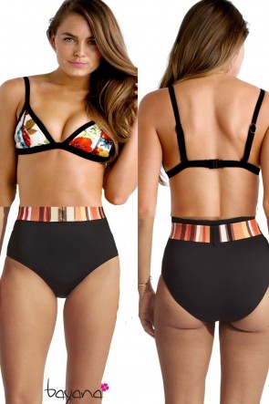 Sun Stripe ביקיני משולשים ותחתון גבוה מחטב 