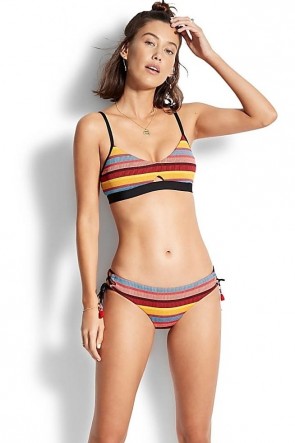 Baja Stripe ביקיני ברלט ספורטיבי גזרה רטרו 