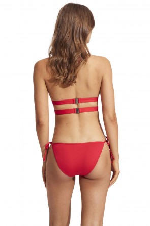 Seafolly ביקיני תחתון אדום קשירה בצדדים 