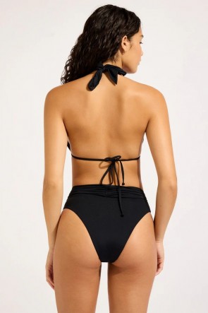 Seafolly Multi Fit ביקיני עליון משולשים עד קאפ שחור 