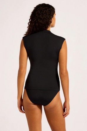 Seafolly גופיה/אפודה עם רוכסן ללא שרוולים