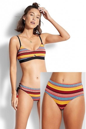 Baja Stripe ביקיני ברלט ספורטיבי גזרה רטרו  