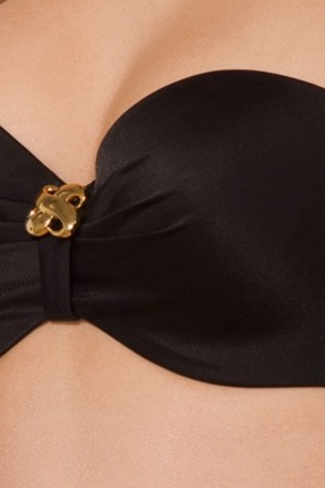 Charm ביקיני עליון סטרפלס פוש אפ שחור 