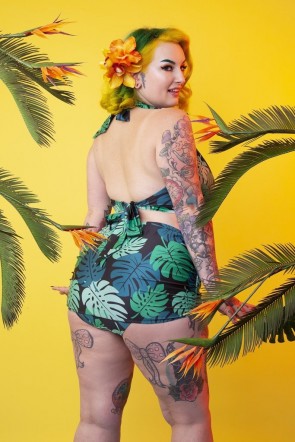 Green Palm סט ביקיני משולשים לקאפ DD עם חצאית