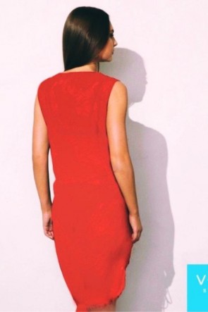 שמלת חוף Charm אדומה מבד רשת