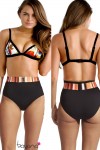 Sun Stripe ביקיני משולשים ותחתון גבוה מחטב 