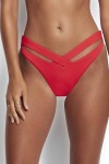 Seafolly תחתון ביקיני מפתח ירך גבוה רצועות מתפצלות שחור